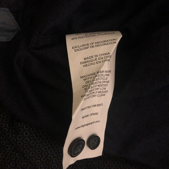 NEW PENGUIN Heritage Slim Fit Evening Blue Shirt-S - Picture 8 of 8